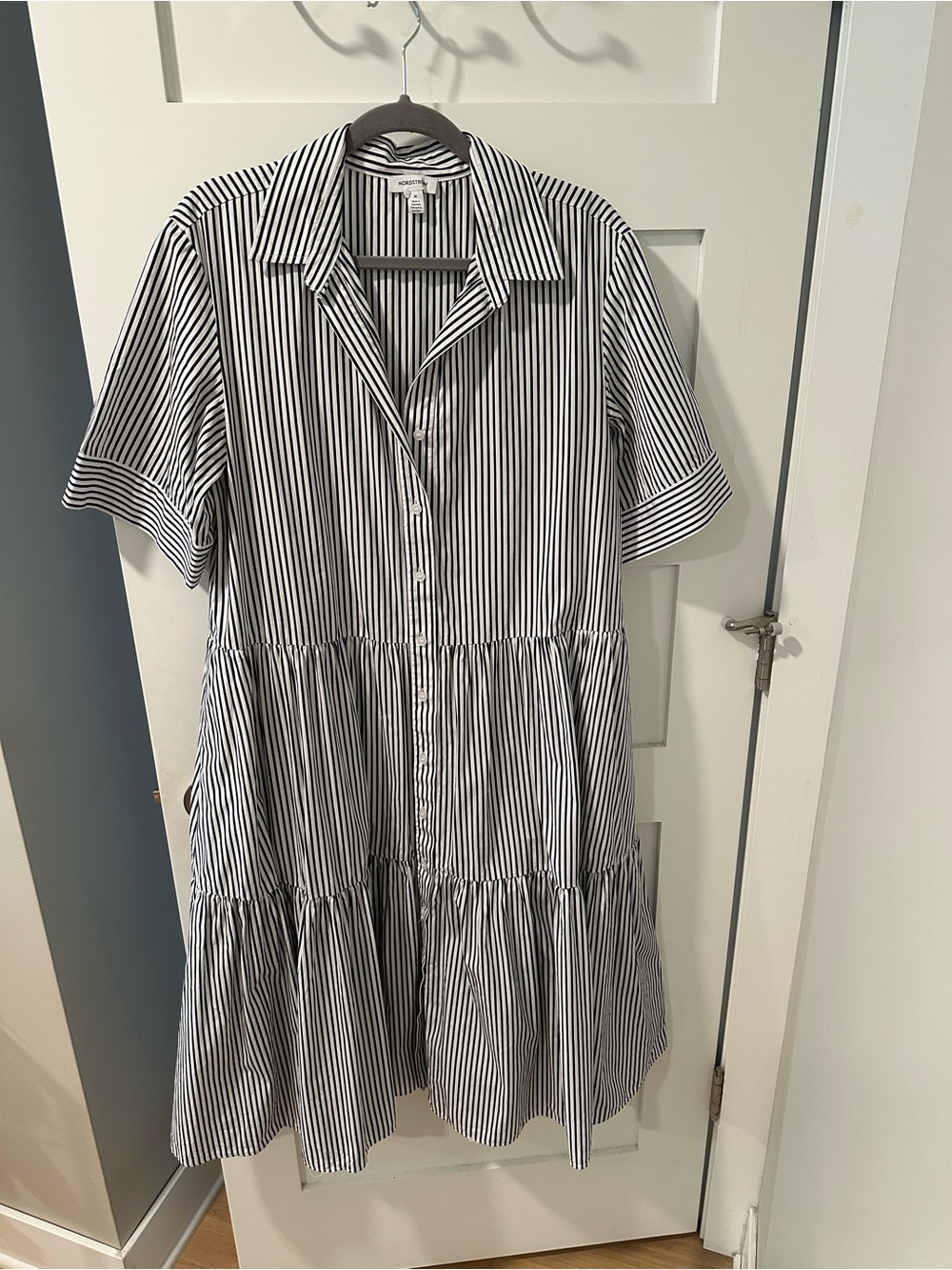 Nordstrom Black & White Vertical Stripe Shirt
